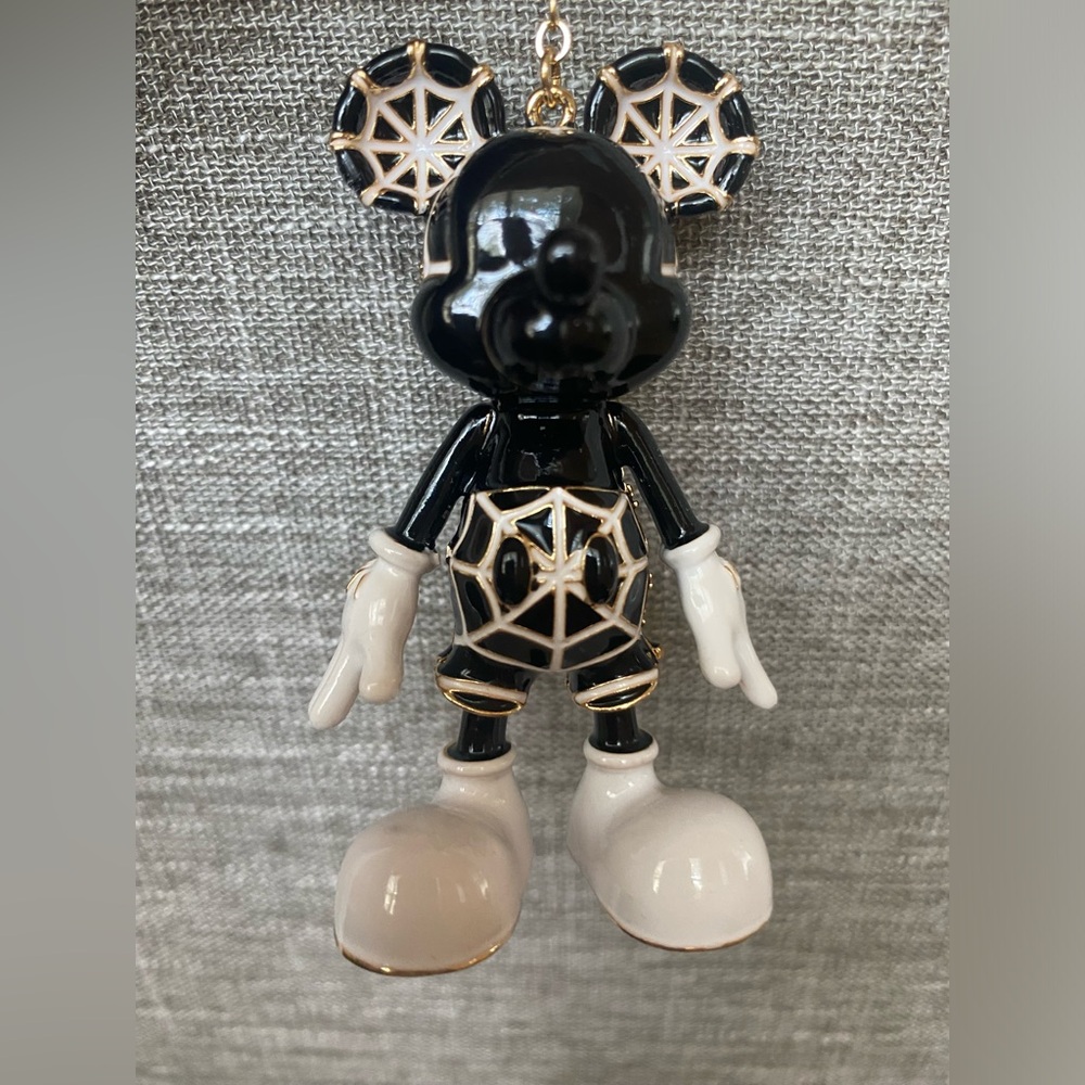 Disney Baublebar Mickey Mouse Bag Charm Spider Web Halloween NIB